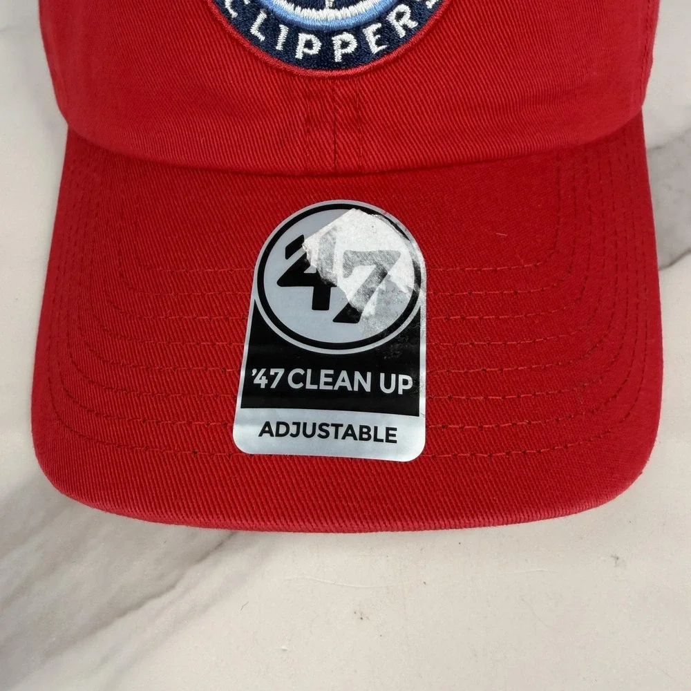 Los Angeles Clippers Hat Cap Strap Back Mens Red 47 Basketball Dad Hat Clean Up